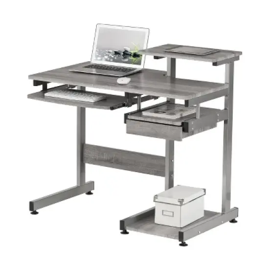 Complete Computer Workstation Desk Gray - Techni Mobili image {8}