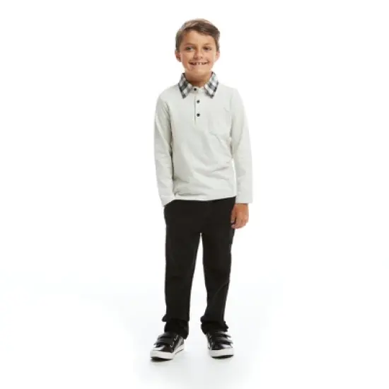 Andy & Evan  Toddler  Boys Heather Cream Holiday Polo Set image {1}