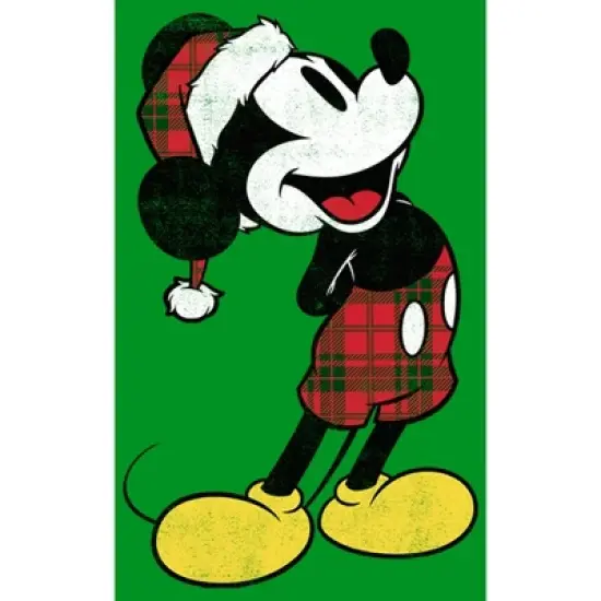 Boy's Disney Mickey Going Plaid For Christmas T-Shirt image {1}