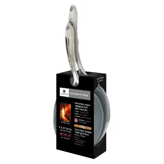 Chantal Induction 21 Ceramic Coated Fry Pan Set, 8-inch & 10-inch, Stainless image {1}