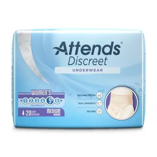 Attends Discreet Incontinence Underwear for Women, Maximum Protection, Medium, 80 Count image {2}