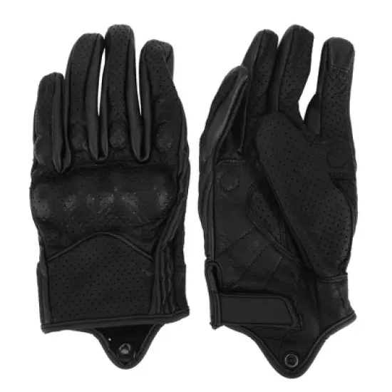Unique Bargains Motorcycle Full Finger Gloves with Hole Black 1 Pair image {6}