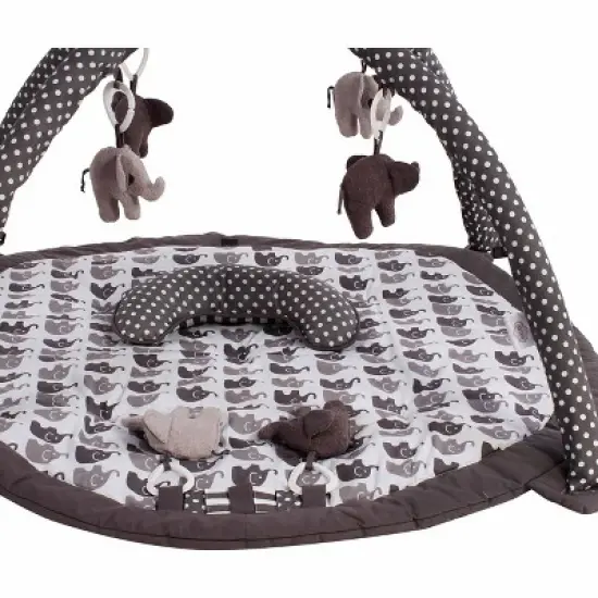 Bacati - Baby Activity Gyms & Playmats (Elephants White/Grey) image {2}