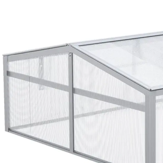 Outsunny 39" Aluminum Vented Cold Frame Mini Greenhouse Kit with Adjustable Roof, Polycarbonate Panels, & Strong Design image {5}