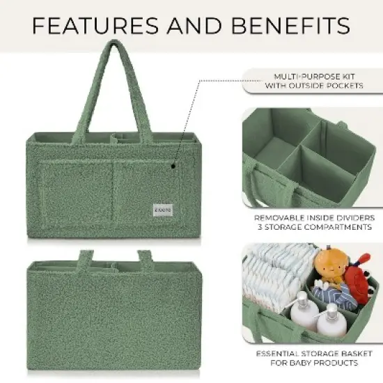 Diaper Caddy Organizer - Versatile Basket for Diapers, Wipes & Baby Essentials - Perfect Baby Shower Gift, Car Storage, & for Expecting Mothers image {8}