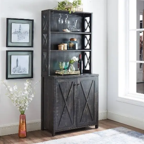 Elegant Wall Bar Cabinet - Home Source image {3}
