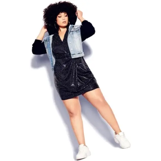 Women's Plus Size Sequin Glow Dress - black | CITY CHIC image {6}