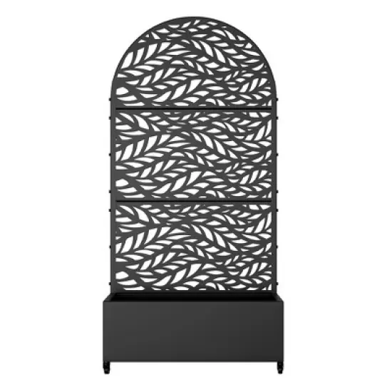 PexFix 72"x35"Iron Black Arch Planting Box Plant Climbing Frame Spring image {4}