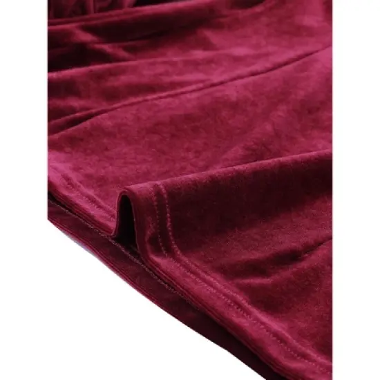 Allegra K Women's Elegant Velvet Blouse Collared Long Sleeve Button Down Shirt image {4}