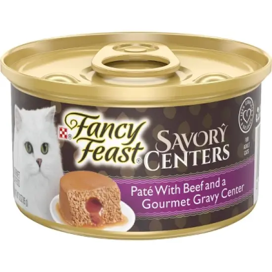 Purina Fancy Feast Savory Centers Pat&eacute; Gourmet Wet Cat Food with Beef and a Gourmet Gravy Center - 3oz image {7}