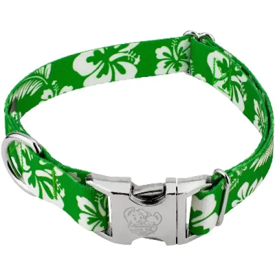 Country Brook Petz Premium Kelly Green Hawaiian Dog Collar image {6}