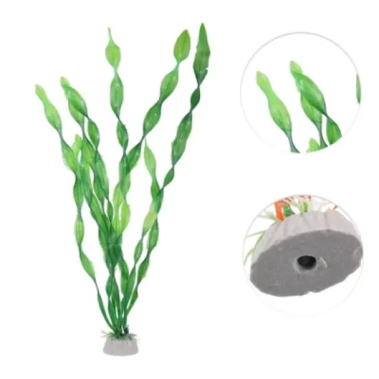 Unique Bargains Aquarium Decorations Fish Tank Artificial Plants Green 12.20" 10 Pcs image {2}