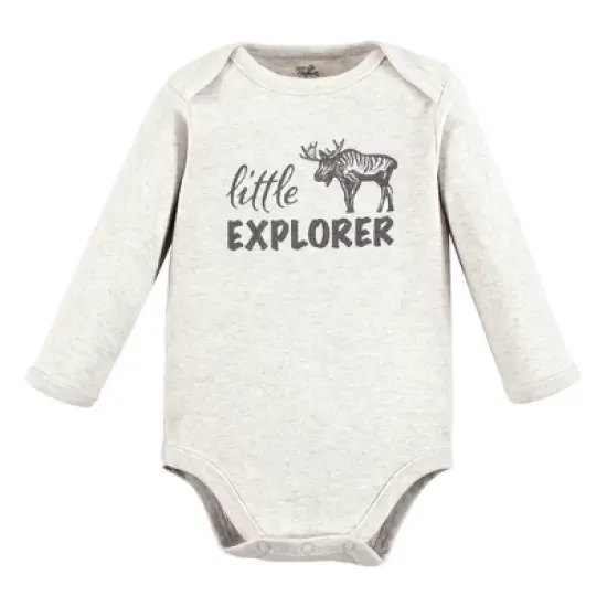 Touched by Nature Organic Cotton Long-Sleeve Bodysuits, Neutral Woodland image {2}