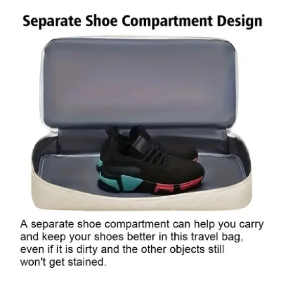 Luupatchy Three-dimensional Diamond Patterned Travel Bag, Dry Wet Separation , for Travel, Fitness Yoga, Weekend Tote Overnight Bag image {6}