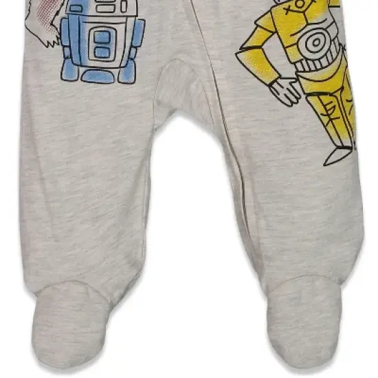 Star Wars Chewbacca R2- D2 Darth Vader Stormtrooper Baby 2 Pack Zip Up Long Sleeve Sleep N' Play Coveralls Newborn to Infant image {4}