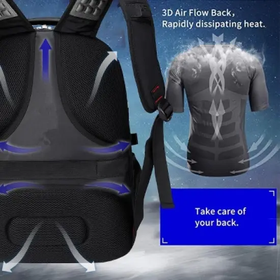 Extra Large Travel Laptop Backpack with USB Charging Port, College High School Backpack image {4}