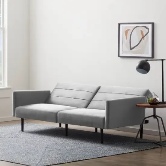 Comfort Collection Futon Sofa Bed with Buttonless Tufting - Lucid image {3}
