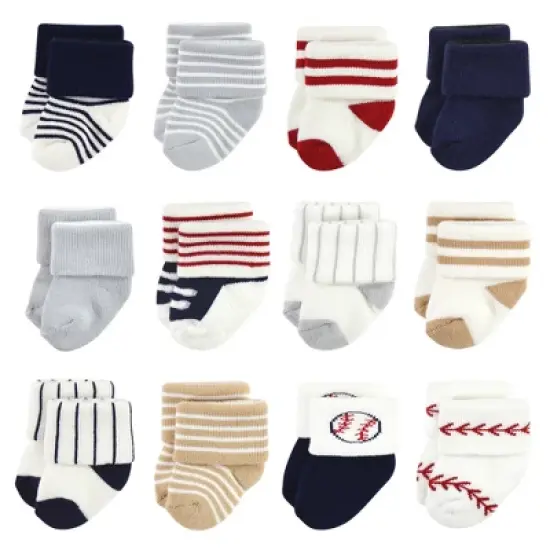 Little Treasure Infant Boy Newborn Socks, Baseball image {9}