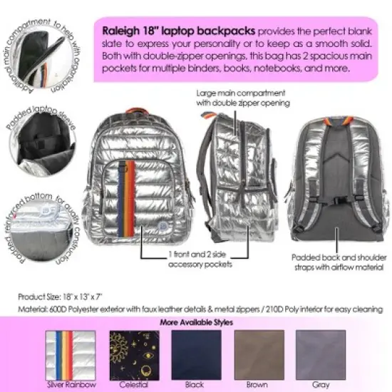 SYDNEY PAIGE X BAZIC Products&reg; RALEIGH Backpack, 18", Celestial image {1}