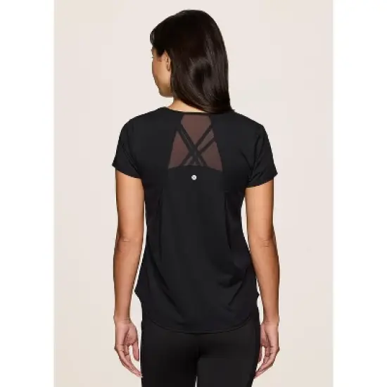 RBX Active Women's Short Sleeve T-Shirt Quick Drying Workout Top with Mesh Panels image {1}