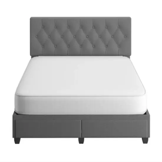 Henley Linen Tufted Upholstered Platform Bed with Storage Drawers - Eco Dream image {6}