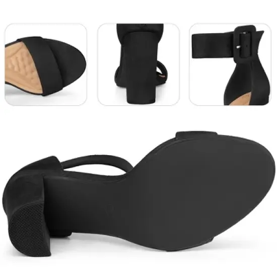 Perphy Open Toe Ankle Straps Block Heel Sandals for Women image {2}