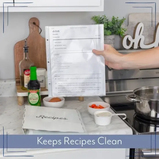 AuldHome Design White Enamelware Cookbook Binder, Replacement Cover for Classic 3-Ring Binder Cookbook / Recipe Holder image {5}