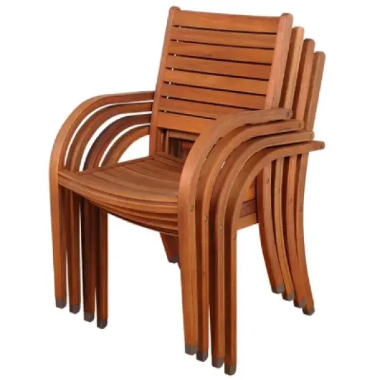 Arizona 7pc Patio Eucalyptus Wood Dining Set - International Home Miami image {4}