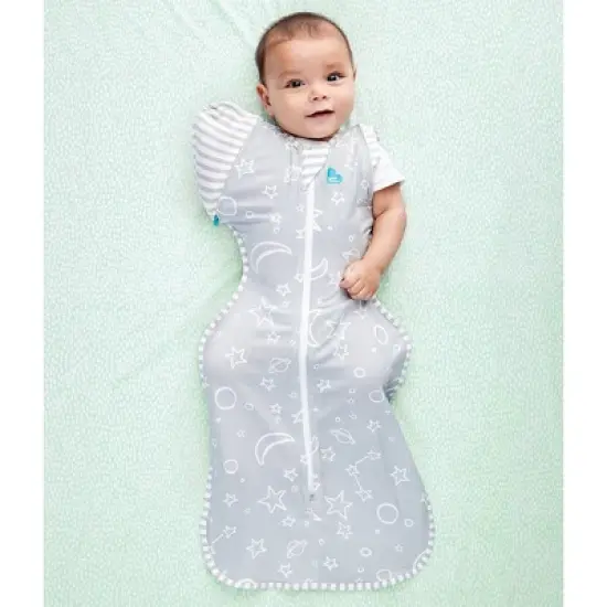 Love to Dream Swaddle Wrap - Moon and Stars Gray image {1}