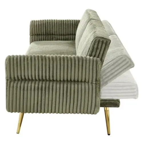 79 inch Polyester sofa bed, foldable double sofa bed with folding armrests, suitable for living rooms and small spaces image {13}