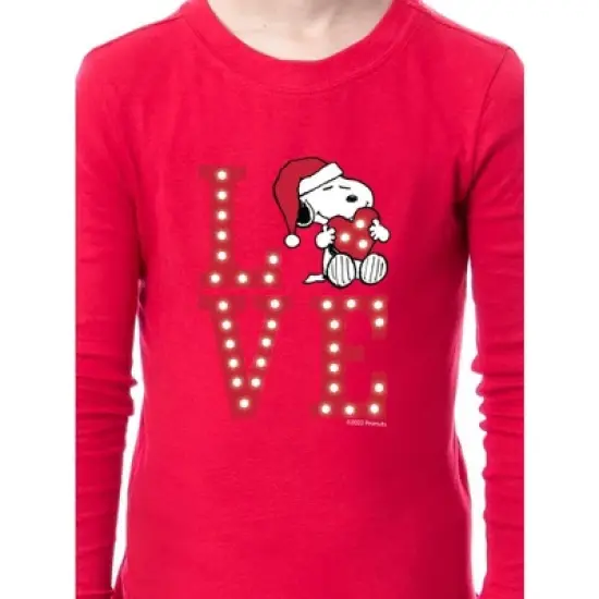 Peanuts Family Christmas Love Snoopy Santa Sleep 2 Piece Pajama Set Child image {3}