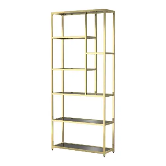 90.5" Suncroft Glass Shelf Accent Bookcase - miBasics image {1}