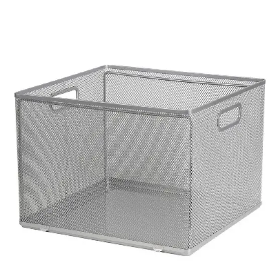 Mesh Crate File Box 10"x14"x 13.25" Silver - Brightroom&trade; image {1}