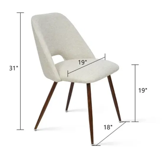 Modern Upholstered Dining Chairs Set, Mid-Century Fabric Chairs with Walnut Legs, Comfortable Padded Seat for Kitchen & Dining Room-Maison Boucle image {4}