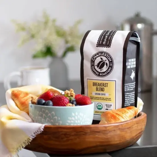 Charleston Coffee Roasters Breakfast Blend Medium Roast Organic Ground Coffee - 12 floz image {3}