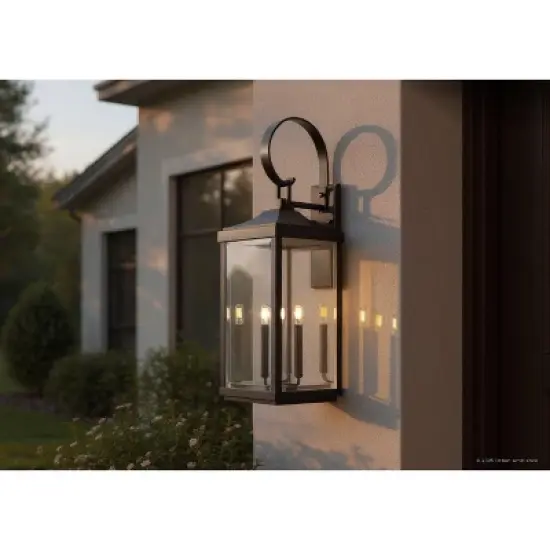 Urban Ambiance Luxury Transitional Outdoor Wall Sconce 30.625''H x 9.5''W,  Midnight Black Finish,  Calderdale Collection, UHP1404 image {9}