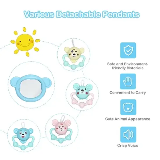 3 in 1 Baby and Toddler Learning Toys Fitness Music and Lights Fun Piano Activity Center Blue image {7}