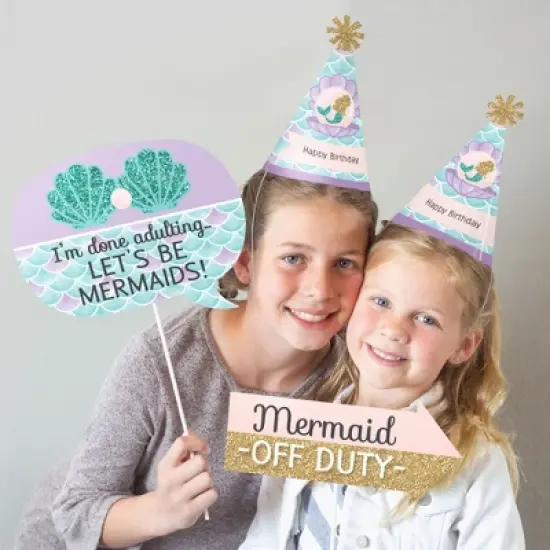 Big Dot of Happiness Let's Be Mermaids - Happy Birthday Party Supplies Kit - Ready to Party Pack - 8 Guests image {5}