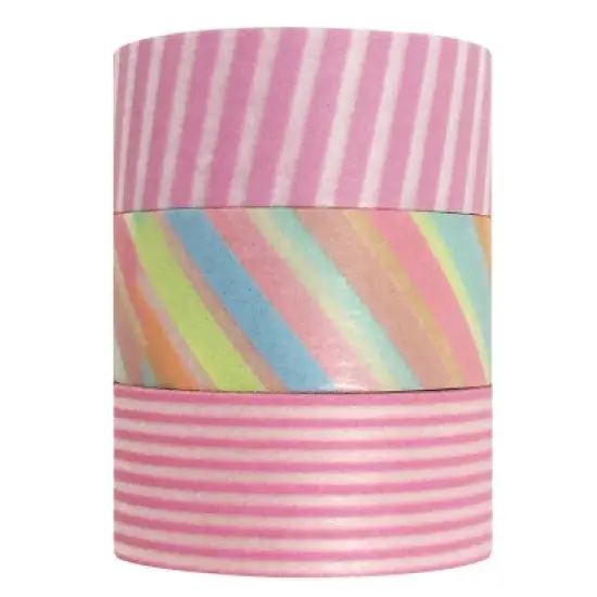 Wrapables Basic Pink Japanese Washi Masking Tape (Set of 3) image {1}