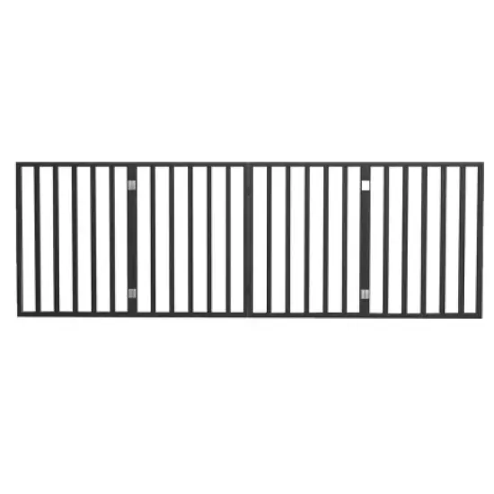 Pet Adobe 4-Panel Indoor Foldable Pet Gate, Black image {5}
