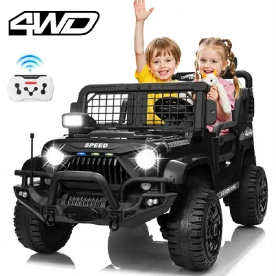 JOYRACER 24V 2-Seater Ride-On Jeep Style Car for Kids, Electric Ride-On Toys with Bluetooth, Music, USB & MP3 Port image {9}