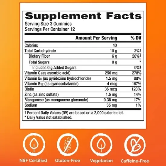 Emergen-C Zero Sugar Assorted Fruit Gummy Vitamins - 36ct image {4}