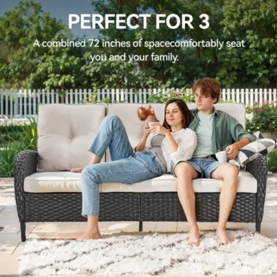 Gymojoy Outdoor Sofa Rocking Chair Side Table with Ottomans Patio Funiture image {8}