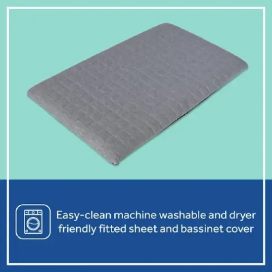 Sealy Cozy Soft Breathable Lightweight Bassinet - Gray image {11}