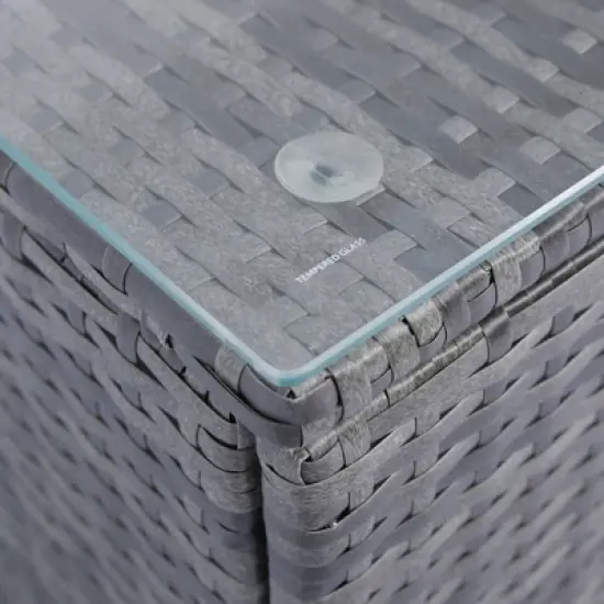 ELJGET Patio Furniture Set Outdoor Wicker Conversation Sets All Weather PE Rattan Sectional Sofa Set with Cushions & Coffee Table image {7}