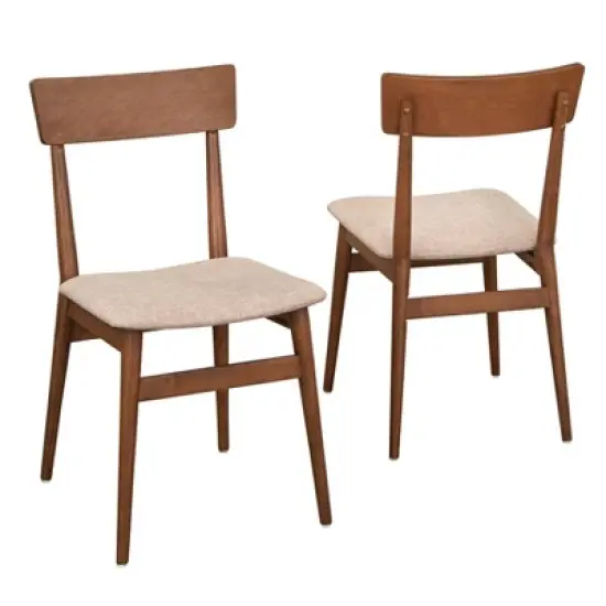 Set of 2 Newington Mid-Century Dining Chairs Walnut/Mocha - Lifestorey image {4}