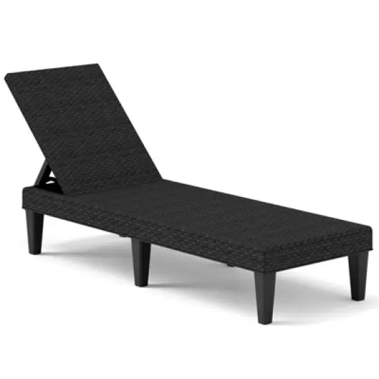 Costway 1/2 PCS Outdoor Chaise Lounger Chair 3-Position Reclining Chair with Waterproof Rattan Brown/Black image {9}