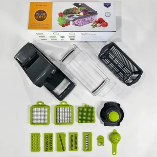 14-Piece Rectangular Vegetable Cutter-Durable & Efficient Multi-Functional Kitchen Slicer, Ideal for Cooking&Meal Prep image {2}