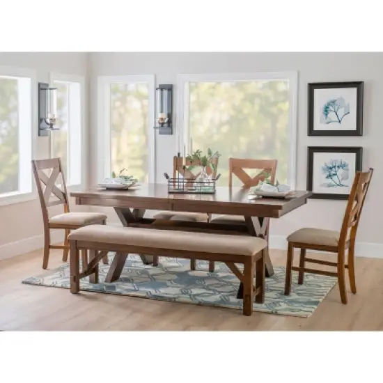 6pc Jackson Extendable Dining Table Set Hazelnut - Powell Company image {12}