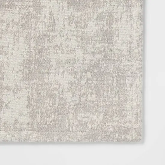 14" x 72" Jacquard Luxe Cotton/Polyester Runner Gray - Threshold&trade;: Luxury Abstract Tablecloth, Spot Clean image {2}